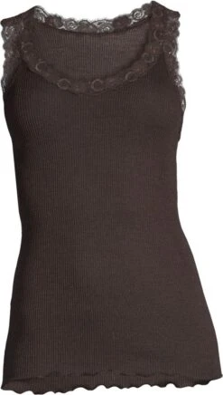 Merinowolle-Seide Unterhemd Gerippt Mit Calais Spitze Basic Von Oscalito -Pink Zebra unterhemd camisole leavers spitze basic moka 3410 oscalito 3 1