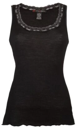 Merinowolle-Seide UNTERHEMD Gerippt Mit Spitze Von Artimaglia -Pink Zebra unterhemd wolle seide 30202 sl schwarz artimaglia 2