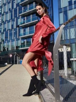 100% Seide Nachtkleid VIOLETTA Uni Von Vivis -Pink Zebra unterkleid v00393 violetta rot vivis 2 2