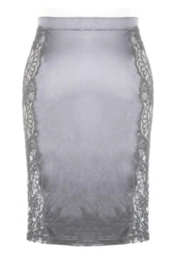 Satin Lingerie Rock MARLENE Mit Spitze Von Prelude Milano -Pink Zebra unterrock grau yx308 prelude 4