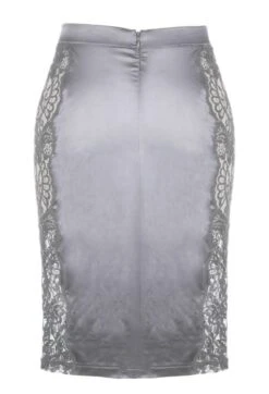 Satin Lingerie Rock MARLENE Mit Spitze Von Prelude Milano -Pink Zebra unterrock grau yx308 prelude 5