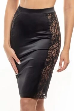 Satin Lingerie Rock MARLENE Mit Spitze Von Prelude Milano -Pink Zebra unterrock schwarz yx308 prelude 1