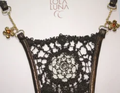 Lola Luna String VARNA CLOSED Gold-schoko -Pink Zebra varna detail lola luna micro string 2