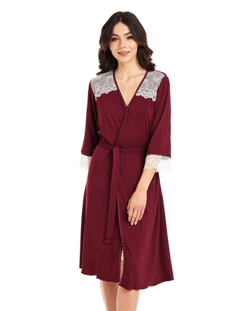 Viscose Morgenmantel HEDDA Weich Mit Spitze Von Gattina 4 Viscose Morgenmantel HEDDA Weich Mit Spitze Von Gattina – Bild 2