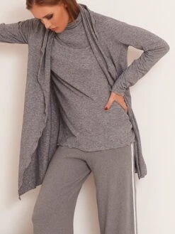 Cardigan MELANGE Grau Von Chiara Fiorini Mit Wolle -Pink Zebra viscose rollkragen cf2001 cf2022 grau chiara fiorini 3 2 1 1