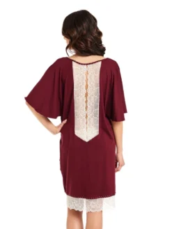 Viscose Sleepshirt HEDDA Mit Spitze Von Gattina -Pink Zebra viscose sleepshirt hedda bordeaux 391723 gattina 2
