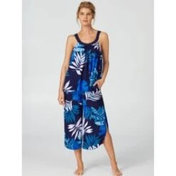 Viscose Sommer Pyjama ESCAPE Blau Von Donna Karan Sleepwear
