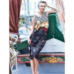 Viscose Sommerkleid MARE Schwarz Bunt Von Chiara Fiorini