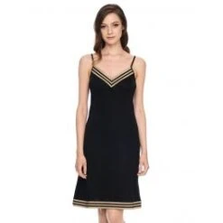 Nighty Mit Seide TESSA Schwarz-gold Von Gattina