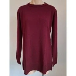 100% Wolle Strickpullover In Weinrot Von Oscalito