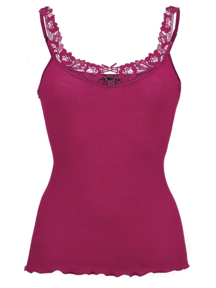 Merinowolle-Seide TRÄGER-TOP Mit Spitze Von Artimaglia 8 Merinowolle-Seide TRÄGER-TOP Mit Spitze Von Artimaglia – Bild 6