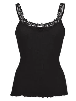 Merinowolle-Seide TRÄGER-TOP Mit Spitze Von Artimaglia 16 Merinowolle-Seide TRÄGER-TOP Mit Spitze Von Artimaglia -Pink Zebra wolle seide top 67601 schwarz artimaglia 2