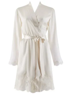 Seide Kimono TOI MON AMOUR Mit Spitze Von Aubade -Pink Zebra z kimono seide perlmut ms65 soie d amour aubade 1 3 1 1