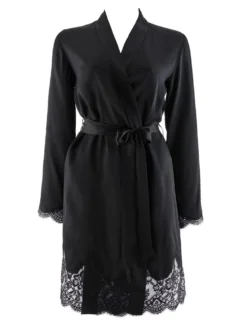 Seide Kimono TOI MON AMOUR Mit Spitze Von Aubade -Pink Zebra z kimono seide schwarz ms65 soie d amour aubade 1 3 1 1